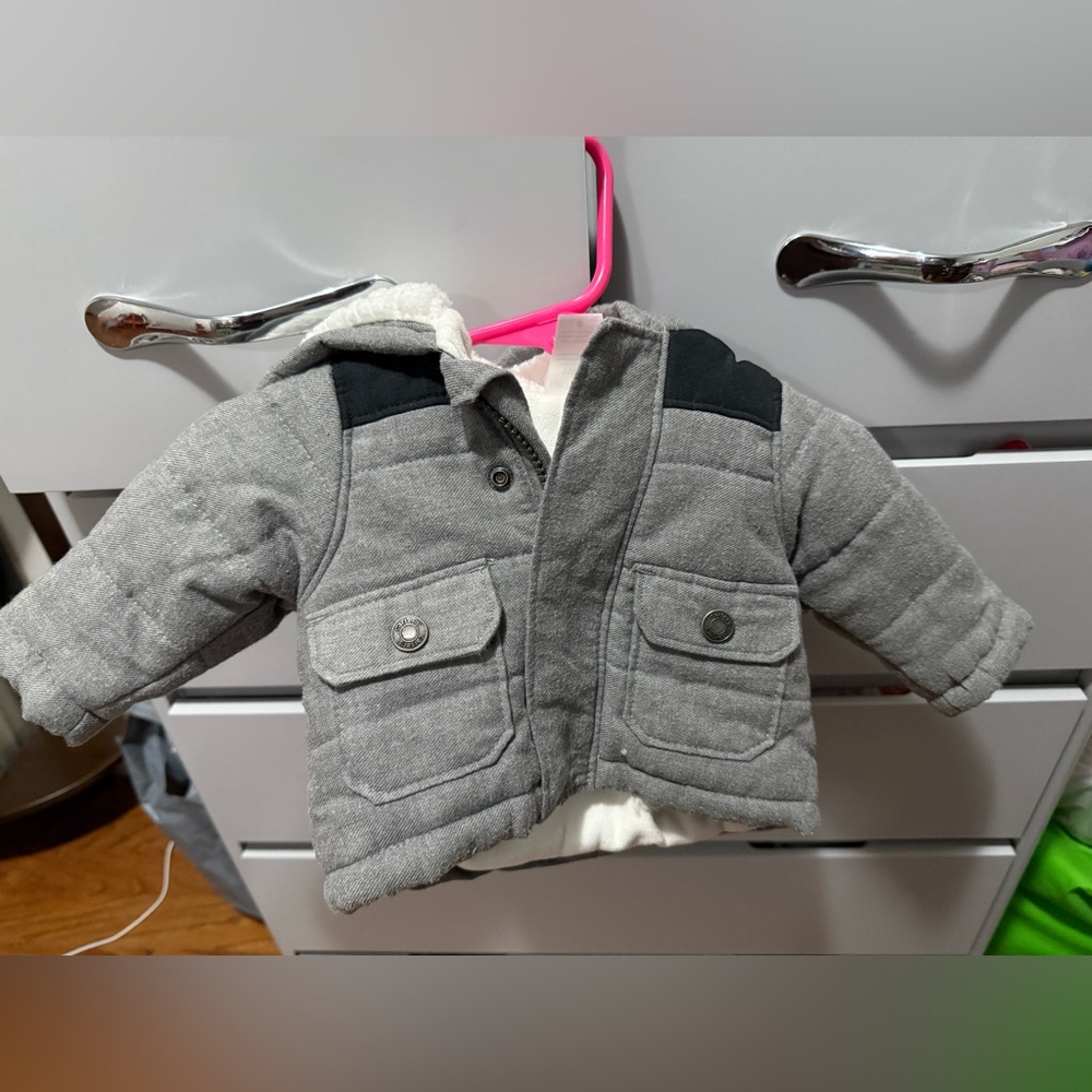 Gray Baby Jacket with Black Accents
